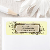 抽象芸術フローラ差出人住所ラベル ラベル (インサイチュ)