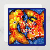 抽象芸術フローラ感謝していコイFish-you Greeting Card シーズンカード (正面/裏面)