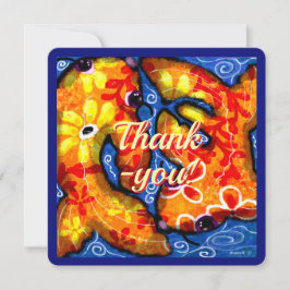 抽象芸術フローラ感謝していコイFish-you Greeting Card シーズンカード