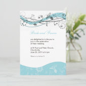 抽象芸術フローラ旋回の招待-ターコイズブラウン 招待状 (スタンド正面)