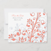 抽象芸術フローラ日付カードの保存 セーブザデート (裏面)