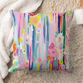 抽象芸術フローラ枕明るい花カラフル咲き クッション (ブランケット)