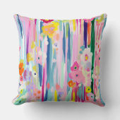 抽象芸術フローラ枕明るい花カラフル咲き クッション (正面)