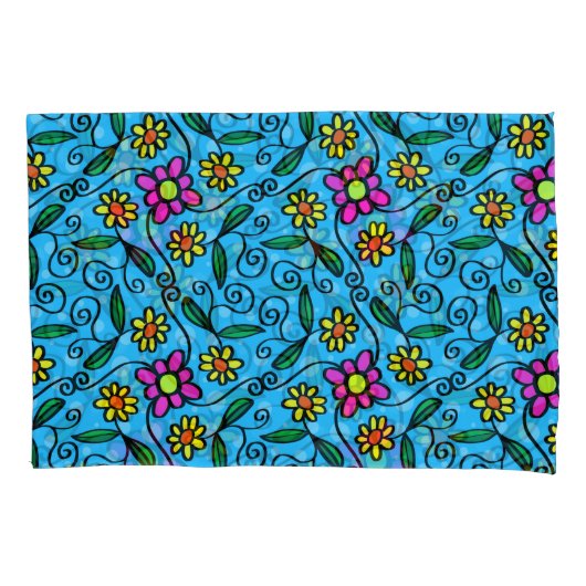 抽象芸術フローラ枕箱 枕カバー (正面)