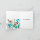 抽象芸術フローラ植物性サンキューカード サンキューカード (内部)