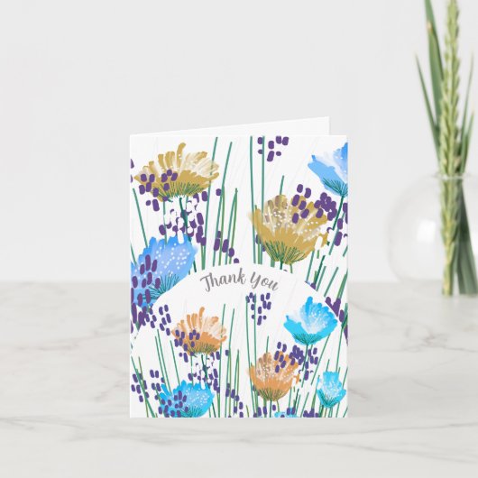 抽象芸術フローラ植物性サンキューカード サンキューカード (正面)