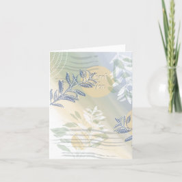 抽象芸術フローラ植物鳥サンキューカード サンキューカード