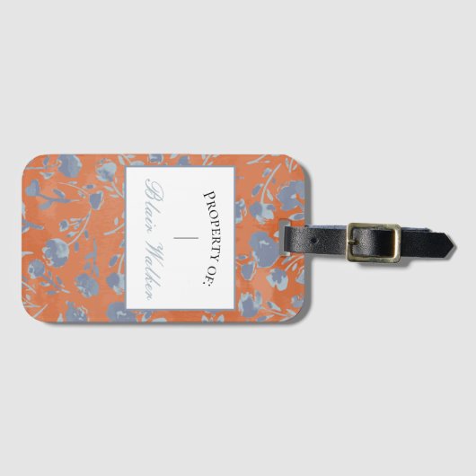 抽象芸術フローラ水彩アクリルラゲージタグ ラゲッジタグ (正面横)