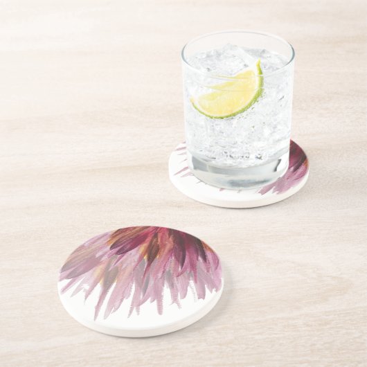 抽象芸術フローラ水彩手絵を描型 コースター (側面)