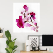 抽象芸術フローラ水彩画2 ポスター (ホームオフィス)