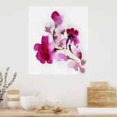 抽象芸術フローラ水彩画2 ポスター (キッチン)