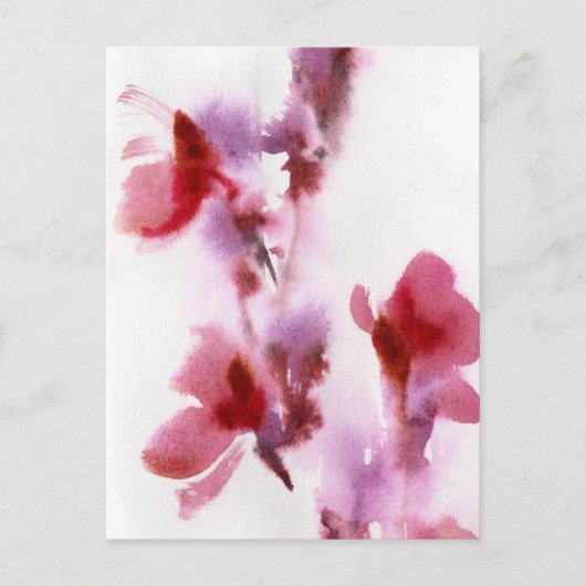 抽象芸術フローラ水彩画3 ポストカード (正面)