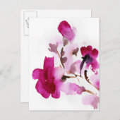 抽象芸術フローラ水彩画4 ポストカード (正面/裏面)