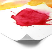 抽象芸術フローラ水彩画5 ポスター (角)