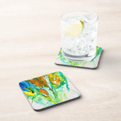 抽象芸術フローラ水彩画 コースター (右側)
