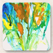 抽象芸術フローラ水彩画 コースター (正面)