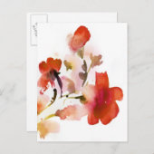 抽象芸術フローラ水彩画 ポストカード (正面/裏面)