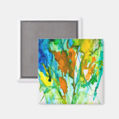 抽象芸術フローラ水彩画 マグネット (正面/裏面)