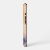 抽象芸術フローラ水彩背景オン紙 iPhoneケース (左側面)