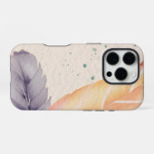 抽象芸術フローラ水彩背景オン紙 iPhoneケース (裏面横)