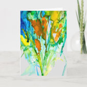 抽象芸術フローラ水彩花 カード (正面)