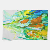 抽象芸術フローラ水彩花 キッチンタオル (横)