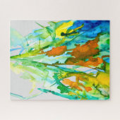 抽象芸術フローラ水彩花 ジグソーパズル (横)