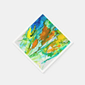 抽象芸術フローラ水彩花 スタンダードカクテルナプキン (角)