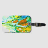 抽象芸術フローラ水彩花 ラゲッジタグ (正面横)