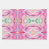 抽象芸術フローラ水絵画色 ラッピングペーパーシート (正面3)