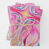 抽象芸術フローラ水絵画色 ラッピングペーパーシート (インサイチュ)