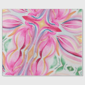 抽象芸術フローラ水絵画色 ラッピングペーパー (フラット)