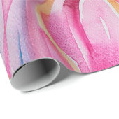 抽象芸術フローラ水絵画色 ラッピングペーパー (ロールコーナー)