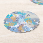 抽象芸術フローラ沿岸ビーチ ペーパーコースター (アングル)