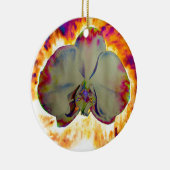 抽象芸術フローラ熱帯ラン絵を描キッド セラミックオーナメント (右)