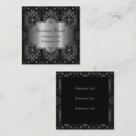 抽象芸術フローラ白黒 スクエア名刺