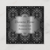 抽象芸術フローラ白黒 スクエア名刺 (正面)