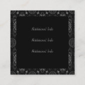 抽象芸術フローラ白黒 スクエア名刺 (裏面)