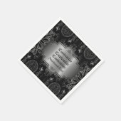 抽象芸術フローラ白黒 スタンダードカクテルナプキン (角)