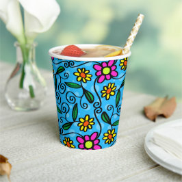 抽象芸術フローラ紙カップ 紙コップ