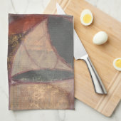 抽象芸術フローラ絵画リーフズバイノーマンワイアット キッチンタオル (四つ折り)