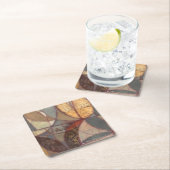 抽象芸術フローラ絵画リーフズバイノーマンワイアット スクエアペーパーコースター (インサイチュ)