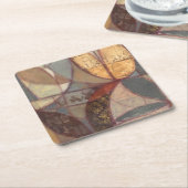 抽象芸術フローラ絵画リーフズバイノーマンワイアット スクエアペーパーコースター (アングル)