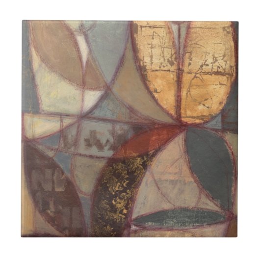 抽象芸術フローラ絵画リーフズバイノーマンワイアット タイル (正面)