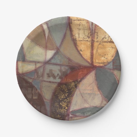 抽象芸術フローラ絵画リーフズバイノーマンワイアット ペーパープレート (正面)