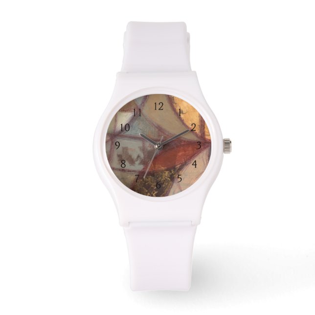 抽象芸術フローラ絵画リーフズバイノーマンワイアット 腕時計 (正面)