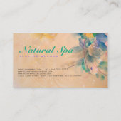 抽象芸術フローラ背景(青とベージュ) 名刺 (裏面)