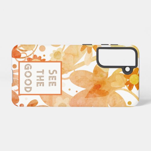 抽象芸術フローラ良い引用文を見るかわいらし SAMSUNG GALAXYケース (裏面横)