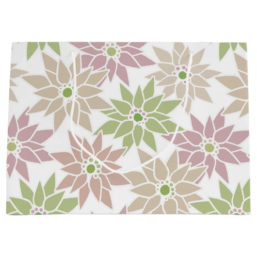 抽象芸術フローラ花ロマンチックなパターンcartoon p ラージペーパーバッグ (正面)