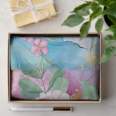 抽象芸術フローラ花束デカップアルコールインク 薄葉紙 (ギフト)